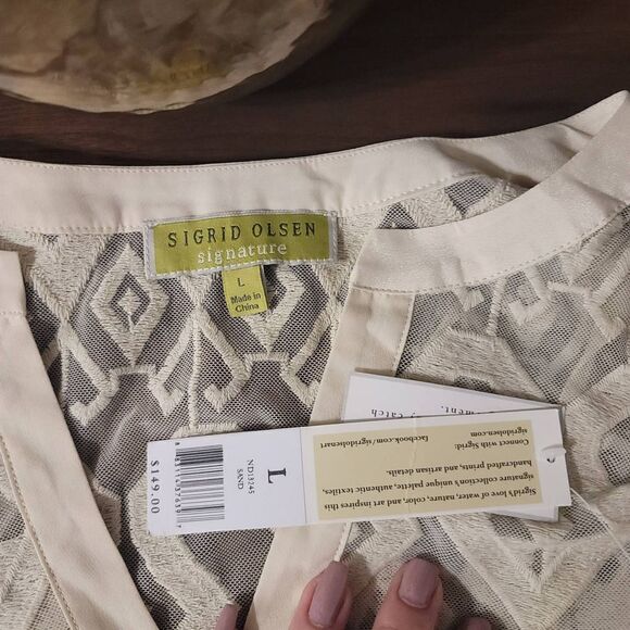 NWT Sigrid Olsen Signature Lace Tunic Sz L - Picture 5 of 5